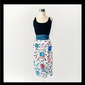 Vintage 80's abstract Kiss By Robert Lippman Skirt